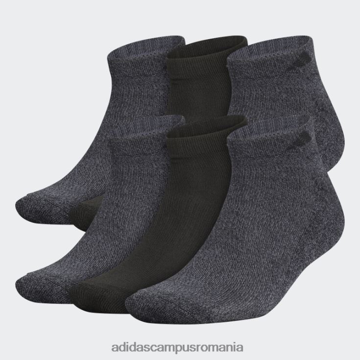 adidas campus romania ciorapi negri atletici decoltati 6 perechi bărbați negru J266N221827