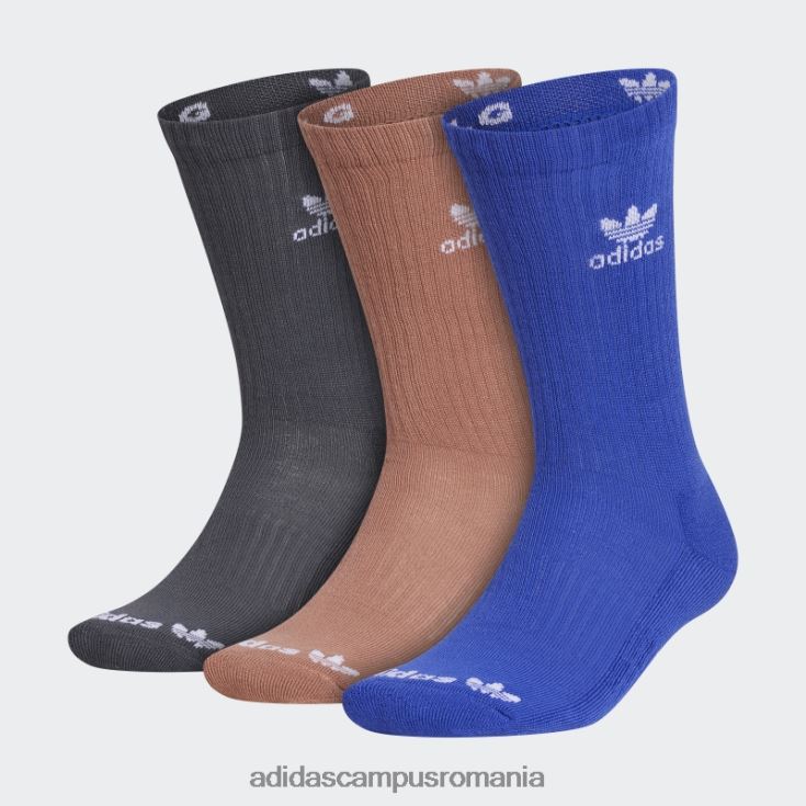 adidas campus romania șosete crew trefoil albastru 3 perechi bărbați albastru/albastru zorilor/lut J266N221766