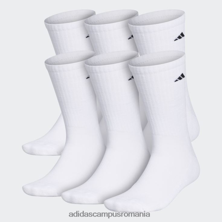 adidas campus romania șosete echipaj cu perne atletice 6 perechi alb bărbați alb J266N221836