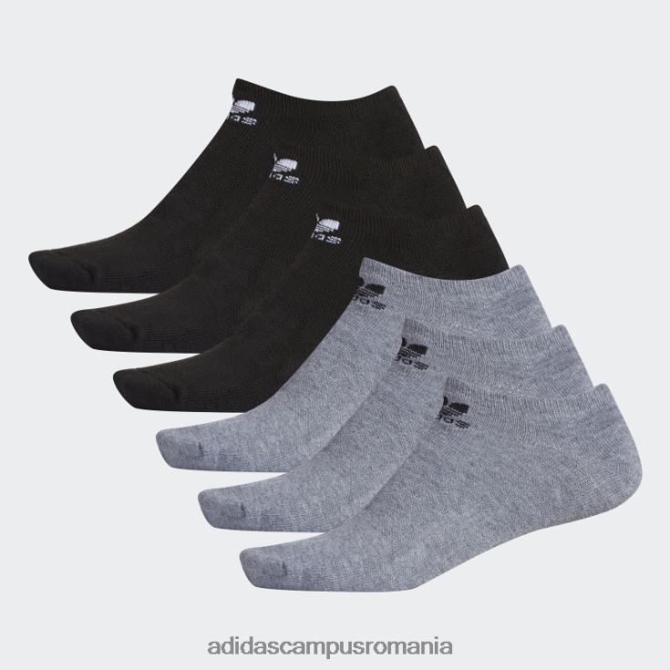 adidas campus romania șosete neprezentate cu trefoil gri mediu 6 perechi bărbați gri mediu J266N221755