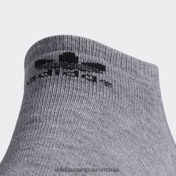 adidas campus romania șosete neprezentate cu trefoil gri mediu 6 perechi bărbați gri mediu J266N221755