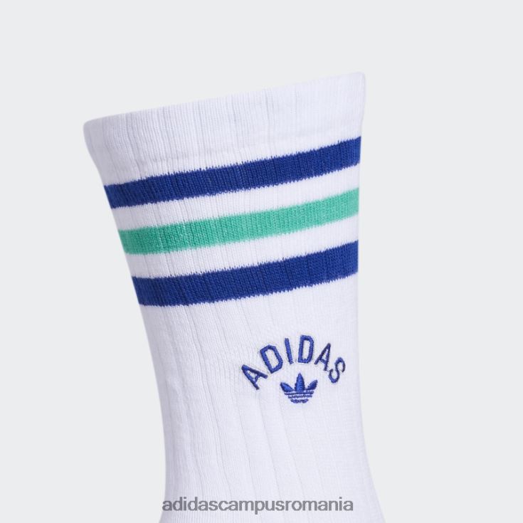 adidas campus romania șosete noi prep crew 3 perechi alb adidas bărbați alb/albastru/verde J266N221756