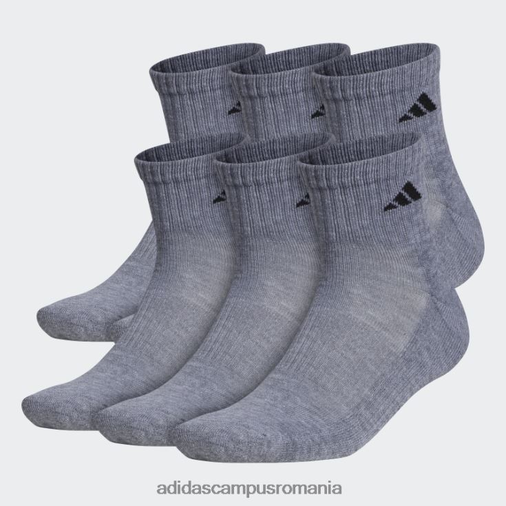 adidas campus romania șosete sferturi cu perne atletice gri mediu 6 perechi adidas bărbați gri mediu J266N221807