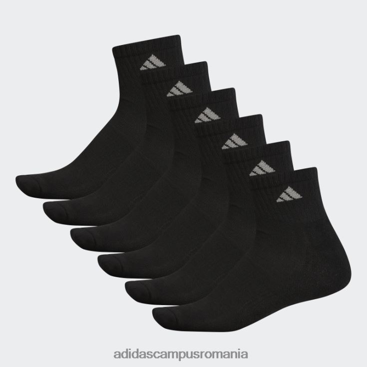 adidas campus romania șosete sferturi cu perne atletice negre 6 perechi xl bărbați negru J266N221808
