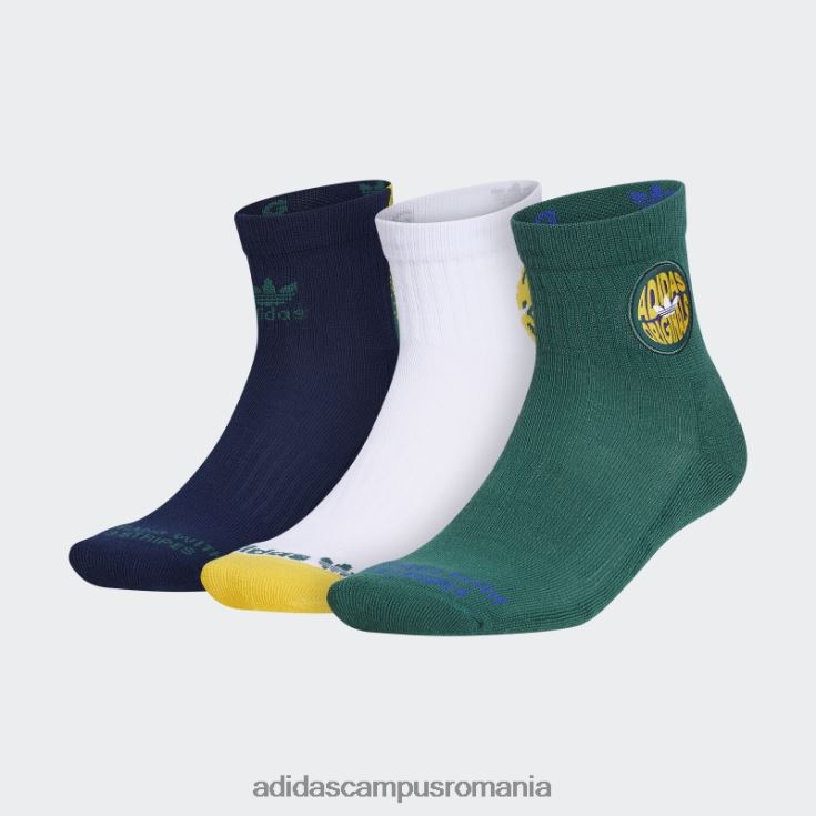 adidas campus romania șosete sferturi spirale verzi 3 perechi adidas bărbați verde/noapte indigo/alb J266N221753