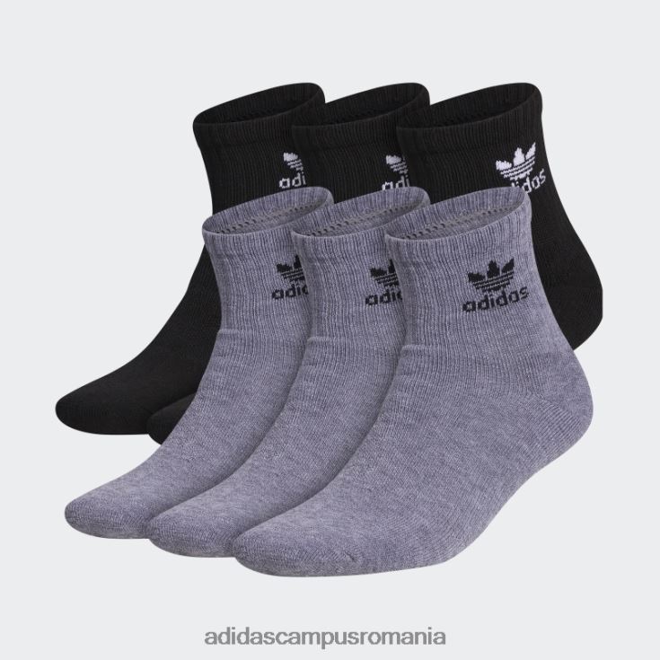 adidas campus romania șosete sferturi trefoil 6 perechi gri mediu bărbați gri mediu J266N221751