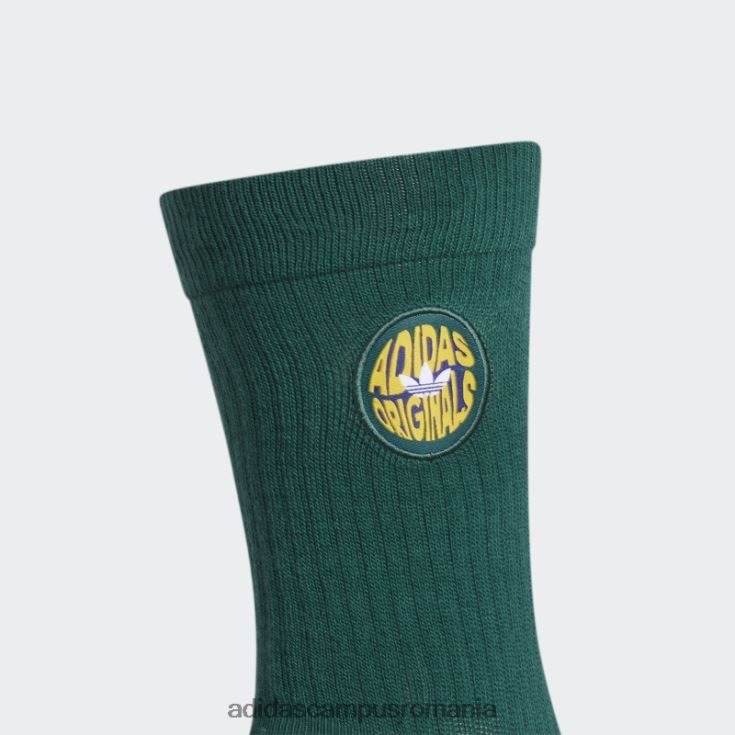 adidas campus romania șosete spirale 3 perechi verzi bărbați verde/noapte indigo/alb J266N221770