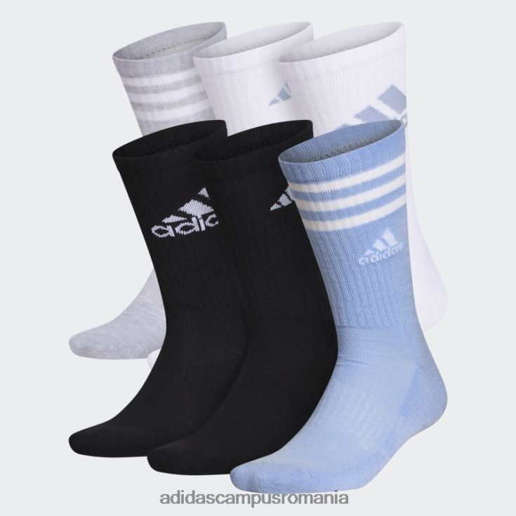 adidas campus romania șosete cu perne mixte crew 6 perechi albastru alba bărbați albastru zori/alb/negru J266N28114