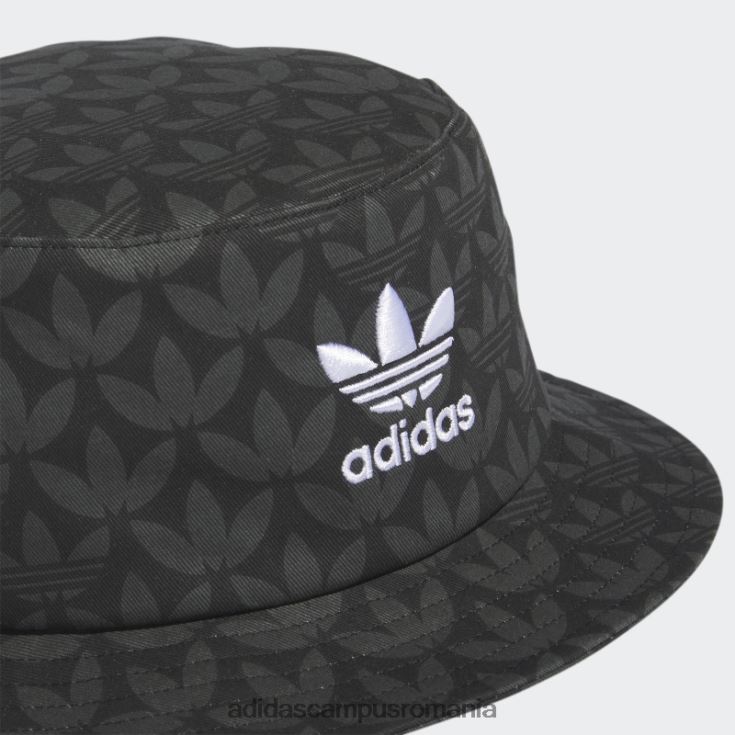 adidas campus romania pălărie de găleată cu monogramă neagră bărbați alb negru J266N221719