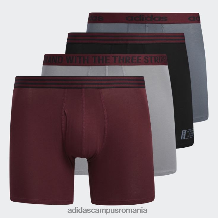 adidas campus romania boxer din bumbac 4 perechi visiniu bărbați Burgundia J266N221926