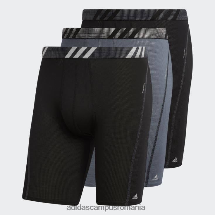 adidas campus romania boxer lungi din plasa performanta 3 perechi negru bărbați negru J266N221896