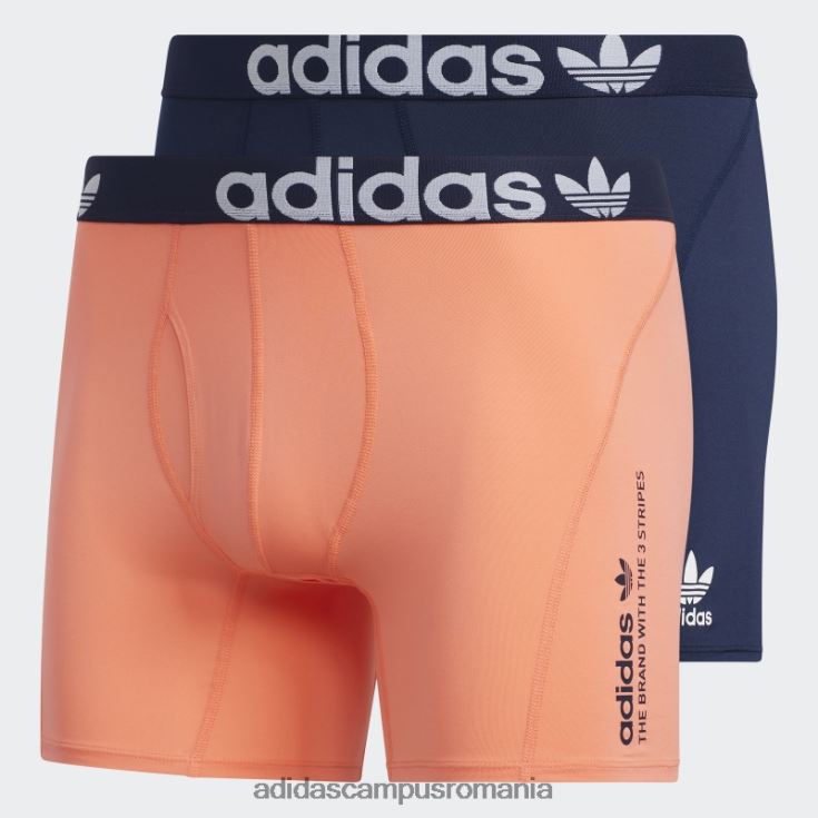 adidas campus romania slip boxer trefoil 2 perechi coral bărbați coral/noapte indigo/alb J266N221925