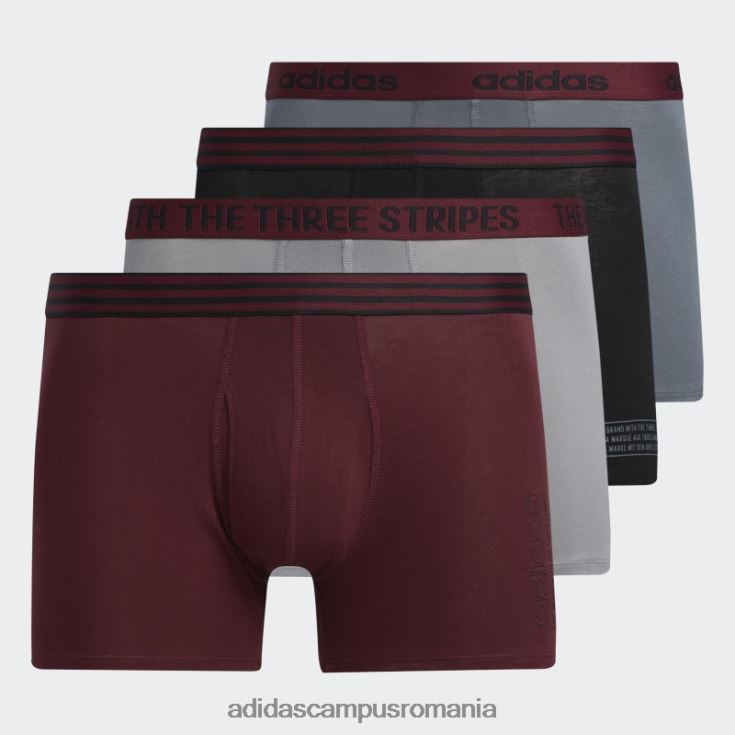 adidas campus romania slip trunchi din bumbac nucleu 4 perechi visiniu bărbați Burgundia J266N221907