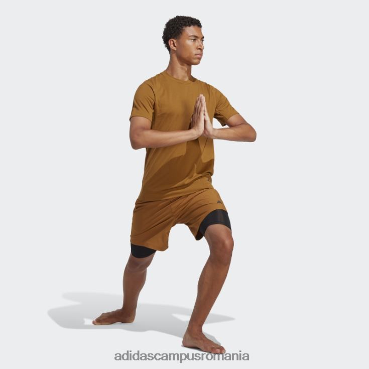 adidas campus romania pantaloni scurți 2 în 1 pentru antrenament yoga bronz bărbați bronz/negru J266N221113
