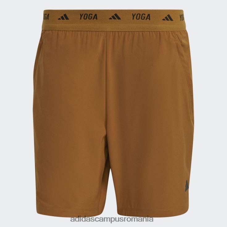 adidas campus romania pantaloni scurți 2 în 1 pentru antrenament yoga bronz bărbați bronz/negru J266N221113