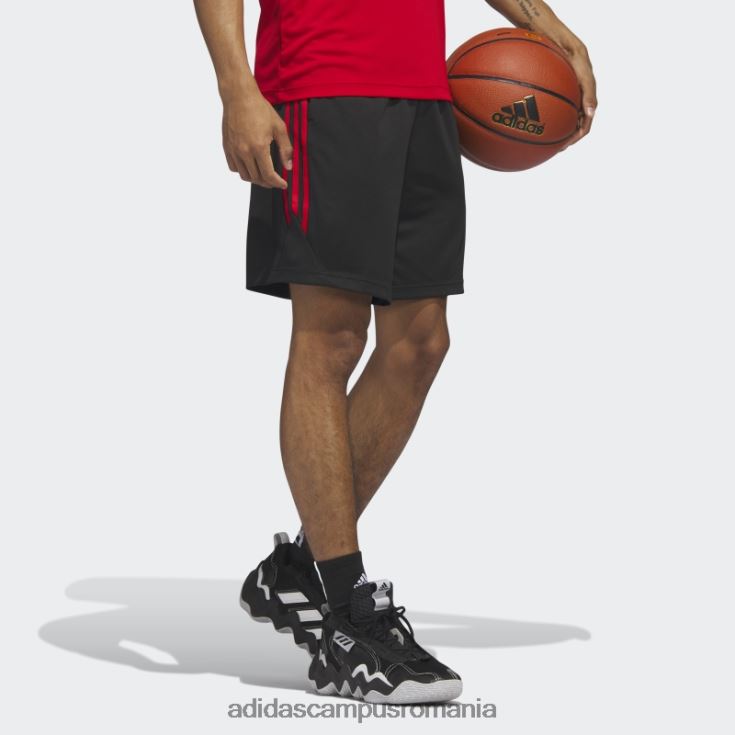 adidas campus romania pantaloni scurți baschet legends 3 dungi negru fashion bărbați negru/stacojiu J266N221086