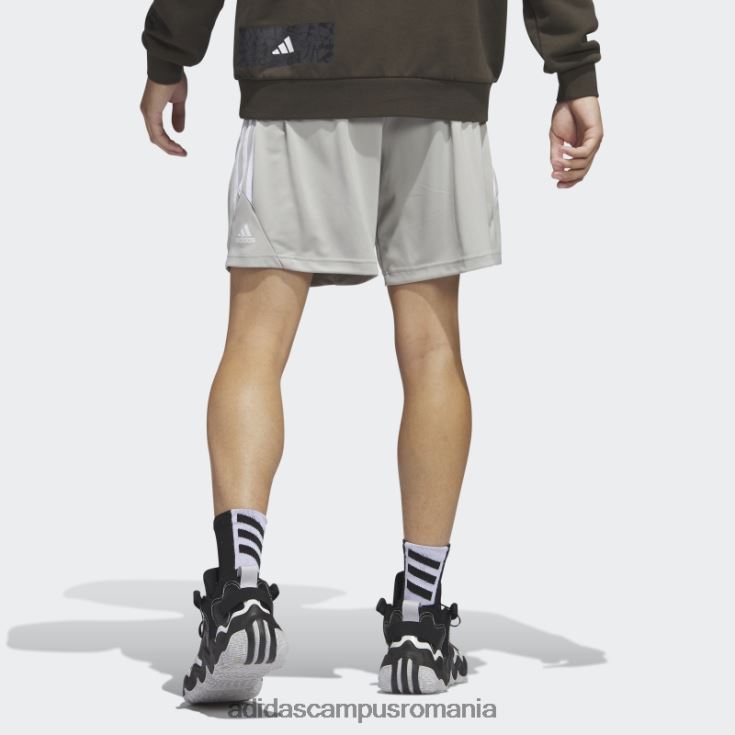 adidas campus romania pantaloni scurți de baschet cu 3 dungi legende gri metal bărbați metal gri/alb J266N221099