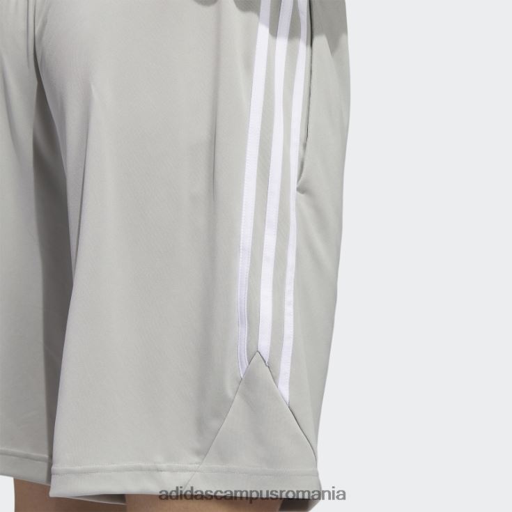 adidas campus romania pantaloni scurți de baschet cu 3 dungi legende gri metal bărbați metal gri/alb J266N221099