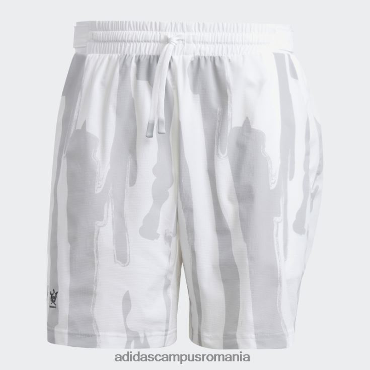 adidas campus romania pantaloni scurți grafic tenis new york alb bărbați alb/argintiu J266N221007