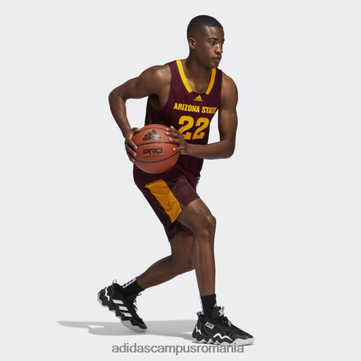 adidas campus romania pantaloni scurți sun devils swingman maro adidas bărbați maro/aur colegiu J266N221114