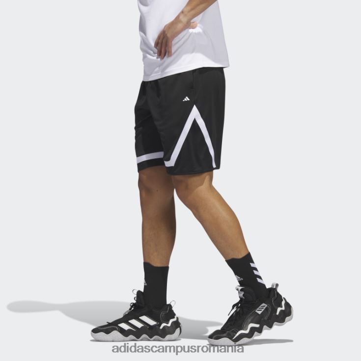 adidas campus romania pro block pantaloni scurți negri bărbați alb negru J266N221056