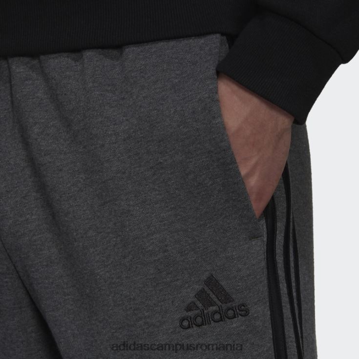adidas campus romania gri închis heather essentials fleece tiv deschis pantaloni cu 3 dungi adidas bărbați gri închis negru/negru J266N221165