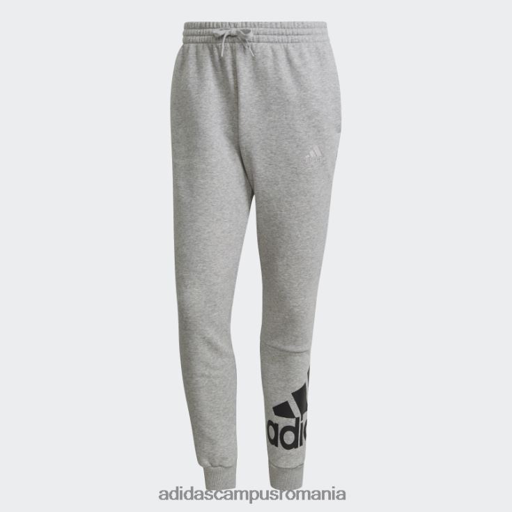 adidas campus romania pantaloni cu logo cu manșetă conică din fleece essentials gri mediu bărbați gri mediu/negru J266N221313