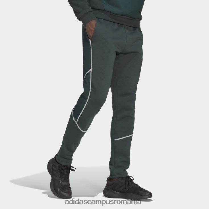 adidas campus romania pantaloni de fleece reflect-in-the-dark, verzi bărbați verde/argintiu J266N221164
