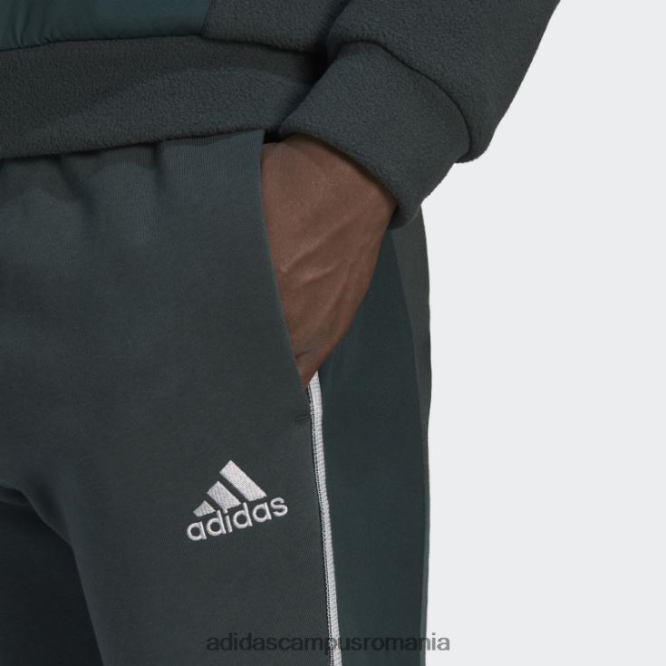 adidas campus romania pantaloni de fleece reflect-in-the-dark, verzi bărbați verde/argintiu J266N221164
