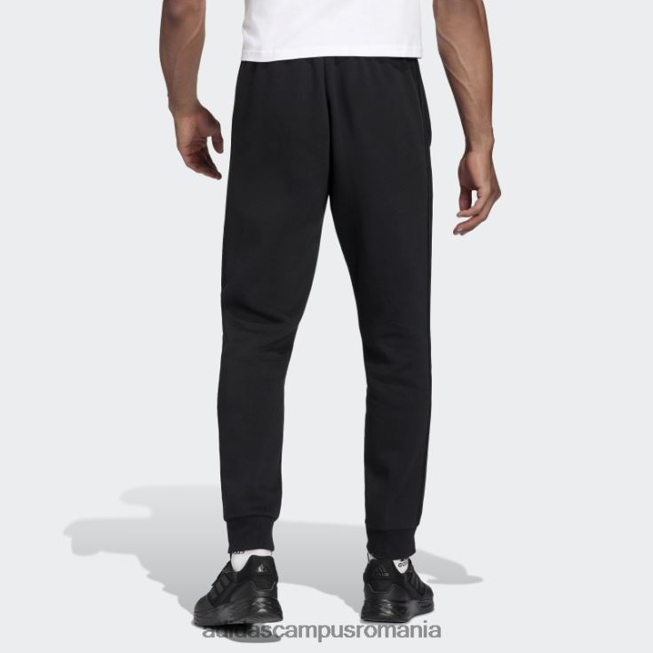adidas campus romania pantaloni negri cu 3 dungi, French terry, cu manșete conice bărbați negru J266N221305