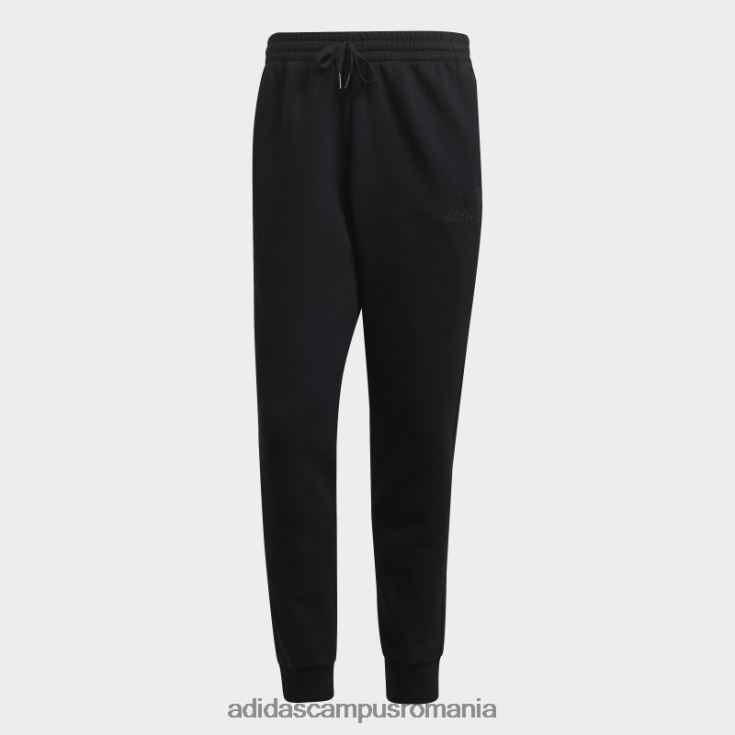adidas campus romania pantaloni negri cu 3 dungi, French terry, cu manșete conice bărbați negru J266N221305