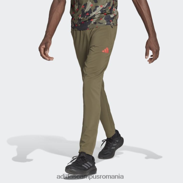 adidas campus romania train essentials pantaloni sezonieri de antrenament olive bărbați măsliniu/roșu J266N221289