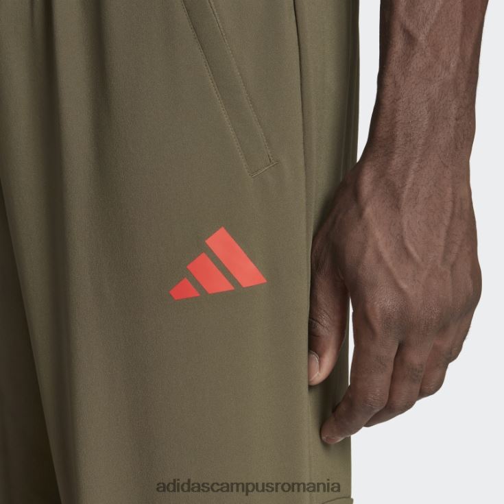 adidas campus romania train essentials pantaloni sezonieri de antrenament olive bărbați măsliniu/roșu J266N221289