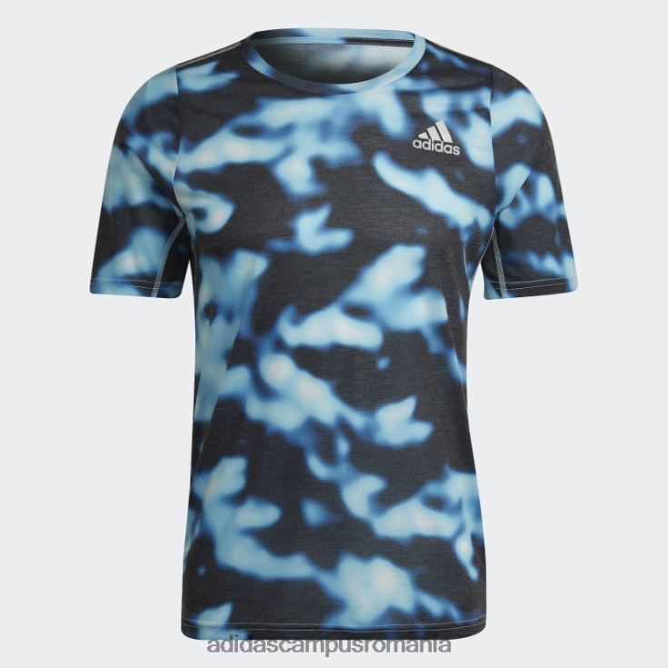 adidas campus romania Tricou cu imprimeu peste tot cu 3 bare cu iconițe de alergare multicolore bărbați multicolor/albastru/cerneală J266N214854