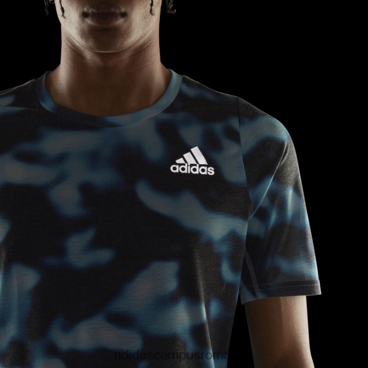 adidas campus romania Tricou cu imprimeu peste tot cu 3 bare cu iconițe de alergare multicolore bărbați multicolor/albastru/cerneală J266N214854