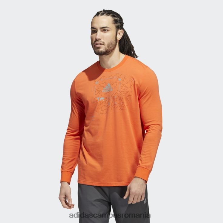 adidas campus romania Tricou portocaliu x-city cu mânecă lungă aeroready grafic pentru alergare în linie bărbați portocale J266N27294