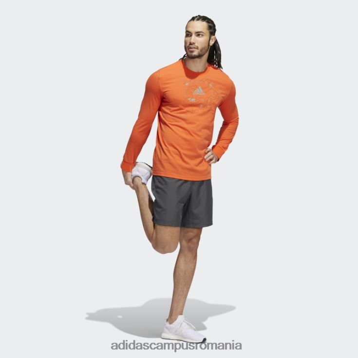 adidas campus romania Tricou portocaliu x-city cu mânecă lungă aeroready grafic pentru alergare în linie bărbați portocale J266N27294