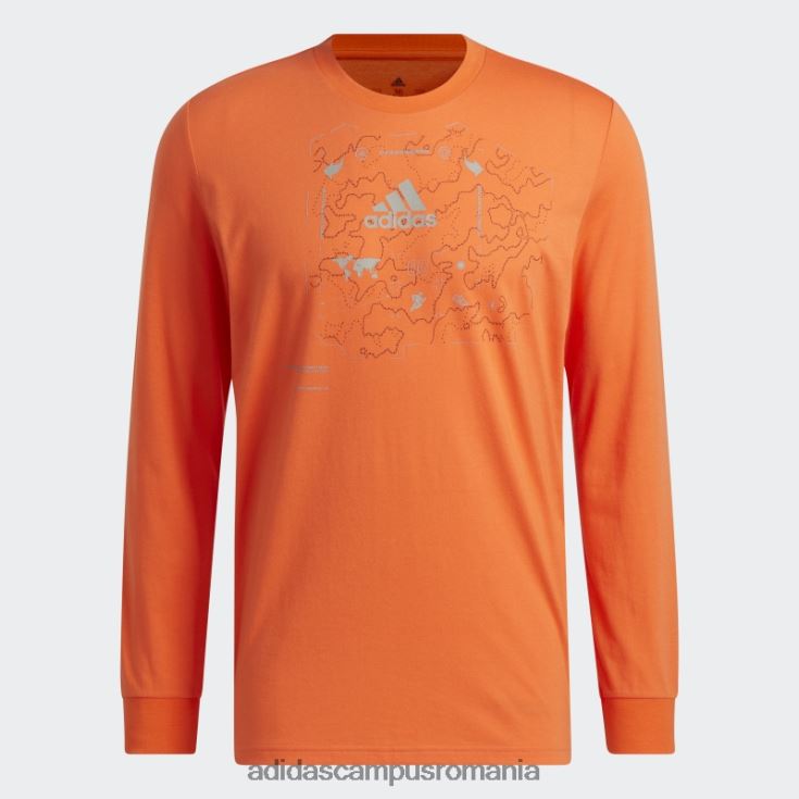 adidas campus romania Tricou portocaliu x-city cu mânecă lungă aeroready grafic pentru alergare în linie bărbați portocale J266N27294