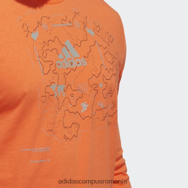 adidas campus romania Tricou portocaliu x-city cu mânecă lungă aeroready grafic pentru alergare în linie bărbați portocale J266N27294