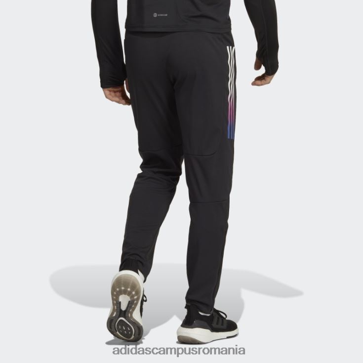 adidas campus romania black run icons pantaloni cu 3 dungi bărbați negru J266N27199