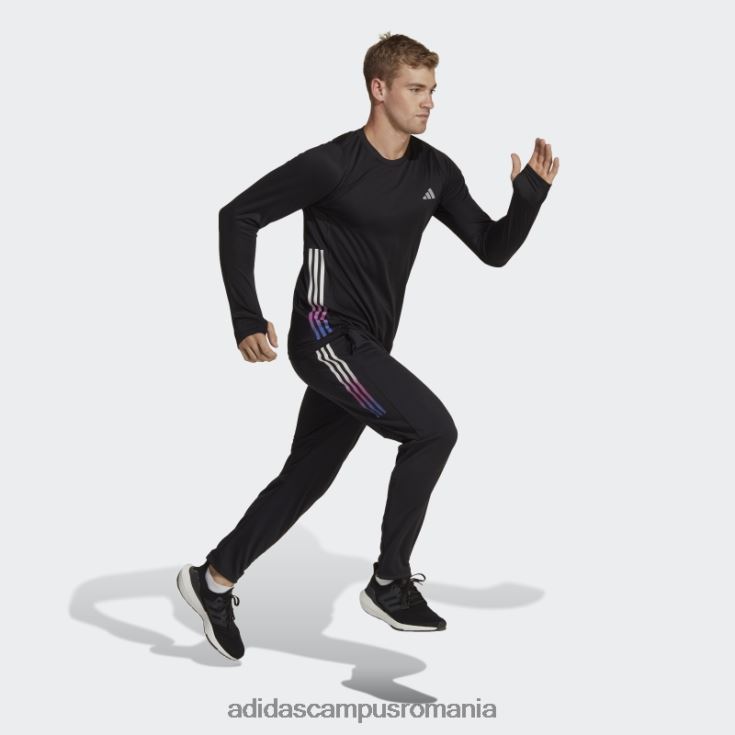 adidas campus romania black run icons pantaloni cu 3 dungi bărbați negru J266N27199