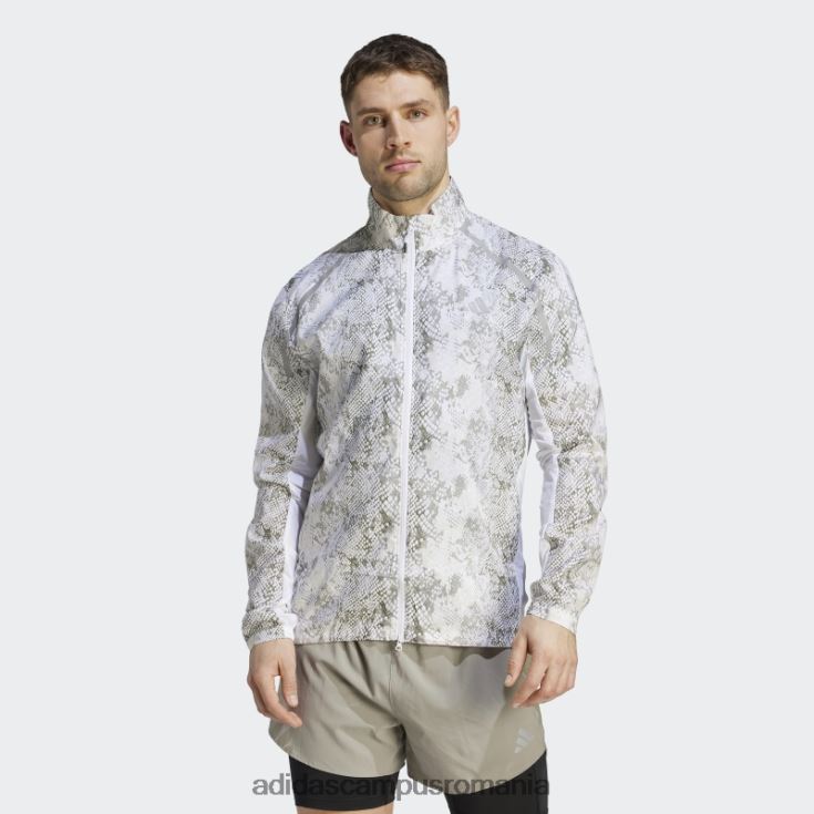 adidas campus romania geacă maraton cu imprimeu peste tot alb bărbați alb/aluminiu/argintiu/măsliniu J266N24897