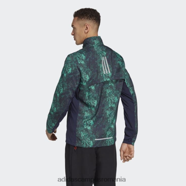 adidas campus romania jachetă neagră de maraton cu imprimeu peste tot bărbați negru/verde/verde curte/cerneală J266N25074