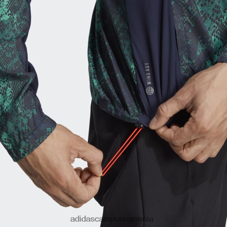 adidas campus romania jachetă neagră de maraton cu imprimeu peste tot bărbați negru/verde/verde curte/cerneală J266N25074