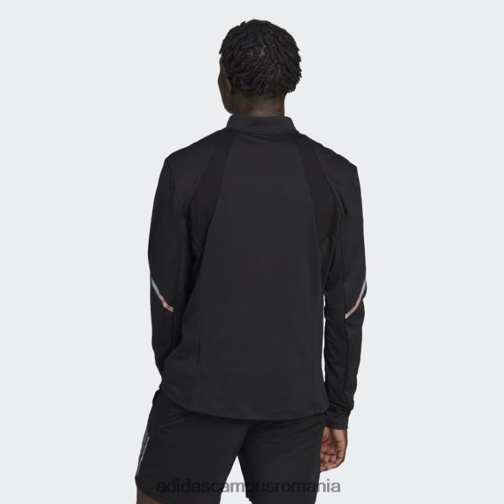 adidas campus romania jachetă neagră din tricot cu fermoar complet everydayrun bărbați negru J266N215242