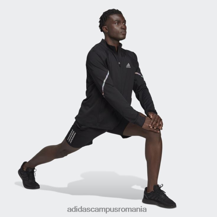 adidas campus romania jachetă neagră din tricot cu fermoar complet everydayrun bărbați negru J266N215242