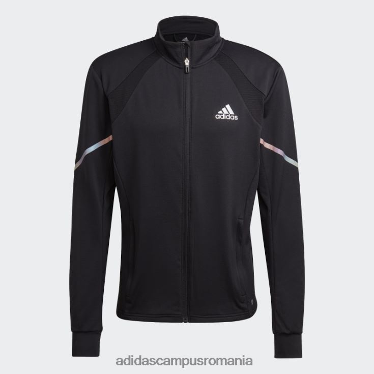 adidas campus romania jachetă neagră din tricot cu fermoar complet everydayrun bărbați negru J266N215242