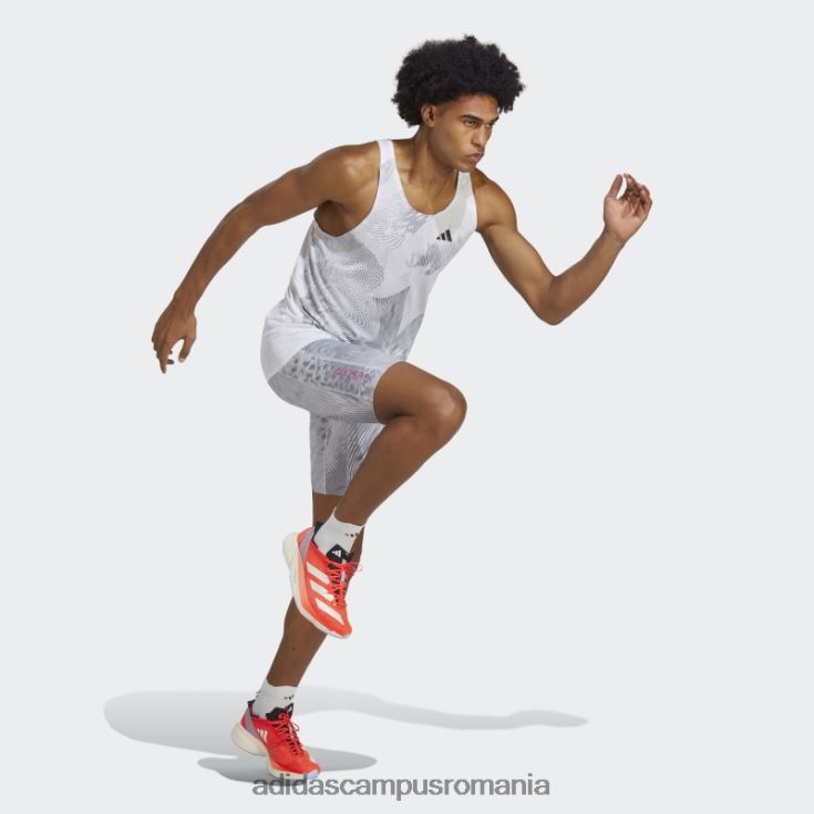 adidas campus romania maiou adizero alb adidas bărbați alb/gri liniuță J266N213158