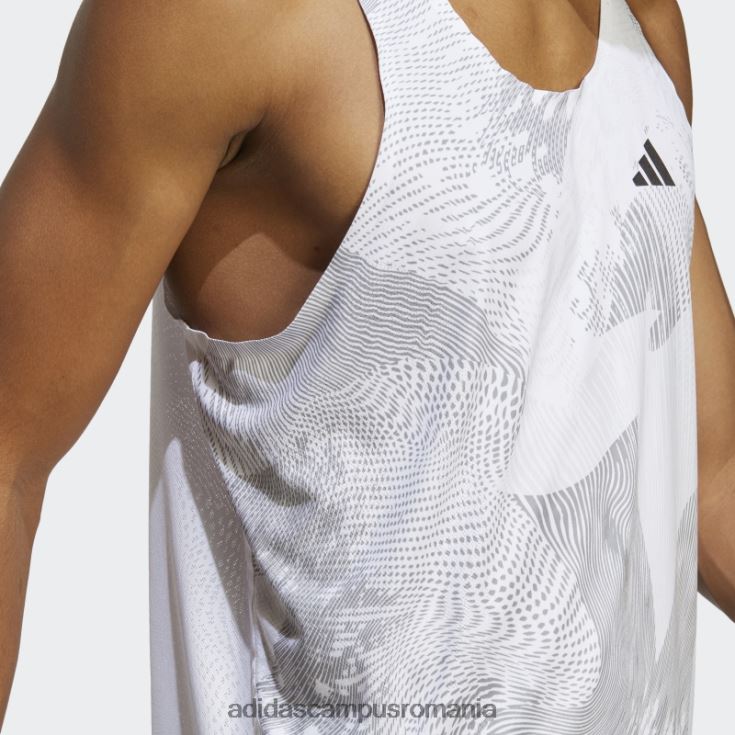 adidas campus romania maiou adizero alb adidas bărbați alb/gri liniuță J266N213158