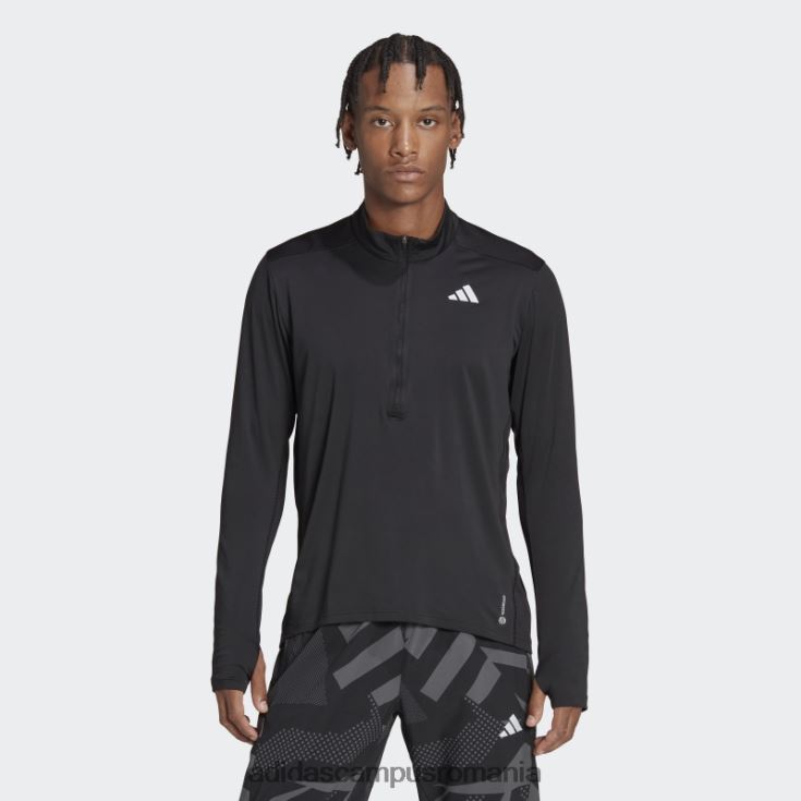 adidas campus romania negru deține tricou cu fermoar 1/2 bărbați negru J266N2893